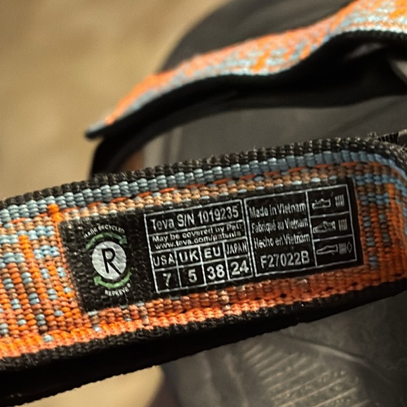 Teva Black and Orange Adventure Sandals - Picture 9 of 9